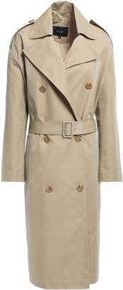 Maje Double-breasted Cotton-blend Twill Trench Coat
