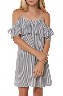 O'Neill Maylee Stripe Cold-Shoulder Cover-Up Dress