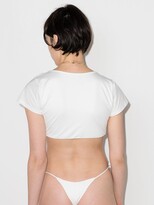 Thumbnail for your product : Frankie's Bikinis White Ziggy Tie Front Bikini Top