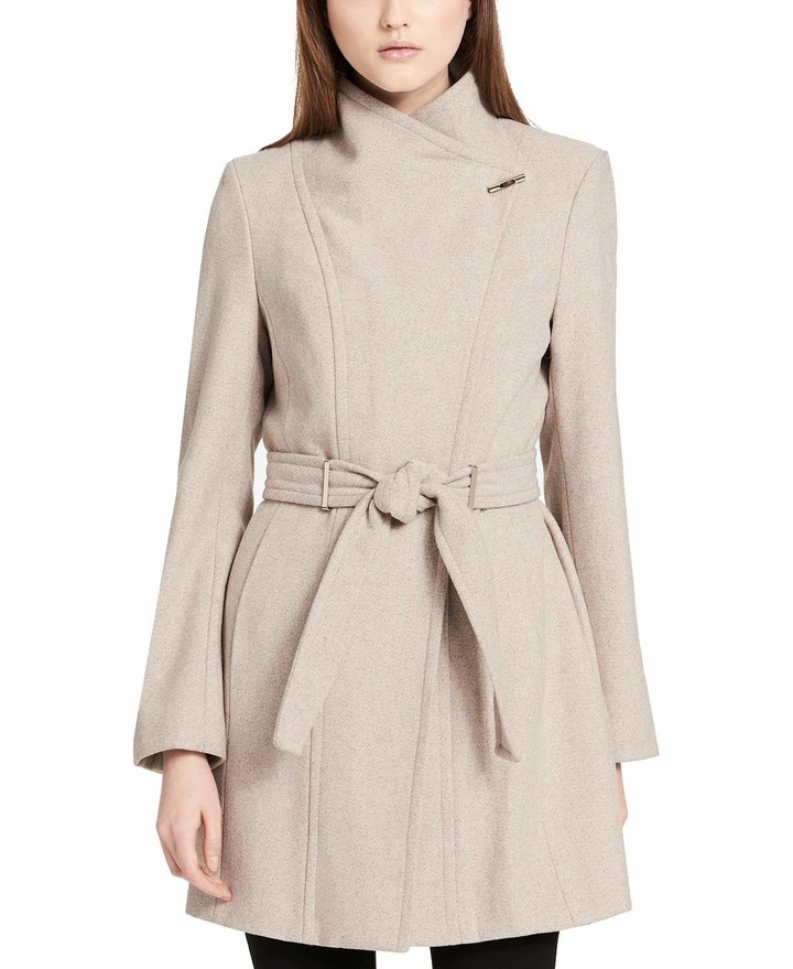 calvin klein toggled wrap front jacket