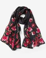 Thumbnail for your product : White House Black Market Silk Rose Printed Oblong Scarf