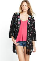 Thumbnail for your product : Love Label Embellished Fringe Kimono