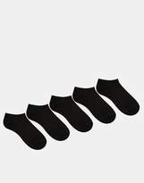 Thumbnail for your product : ASOS DESIGN 5 Pack Sneaker Socks Black
