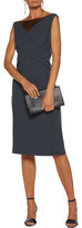 Thumbnail for your product : Nina Ricci Organza-Paneled Wrap-Effect Wool-Twill Dress
