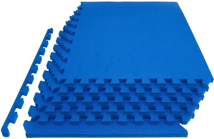 ProsourceFit Extra Thick Exercise Puzzle Mat Blue 24 in. x 24 in. x 1 in. EVA Foam Interlocking Anti-Fatigue (6-pack) (24 sq. ft.)