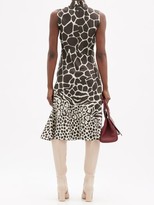 Thumbnail for your product : Ferragamo Giraffe-print Sleeveless Silk-twill Dress - Animal