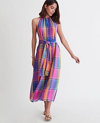 madras plaid dress womens