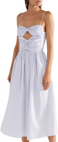 Thumbnail for your product : Adam Lippes Cutout Pinstriped Cotton-poplin Midi Dress