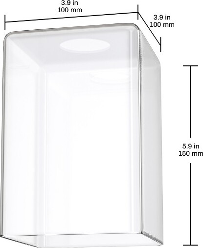 DORESshopSquareGlassLampShadeReplacementLightFixtureGlassCoverClearFinishforWallorCeilingLights
