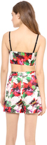 Thumbnail for your product : Milly Floral Print Zip Bustier Top
