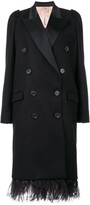 Thumbnail for your product : No.21 Double Breasted Coat With Feathered Hem