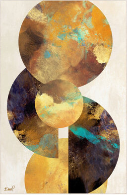 Patina Plates I Washable Geometric Area Rug, Power-loomed, Softness with Non-Slipping Backing