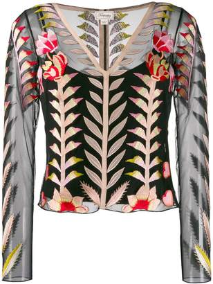 Temperley London sheer embroidered top