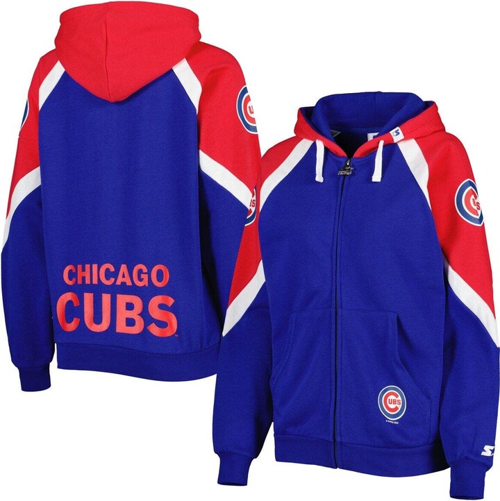 Women's Starter Royal/Red Chicago Cubs Hail Mary Full-Zip Hoodie - ShopStyle