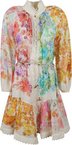 Tie-waist Floral Print Short Dress 