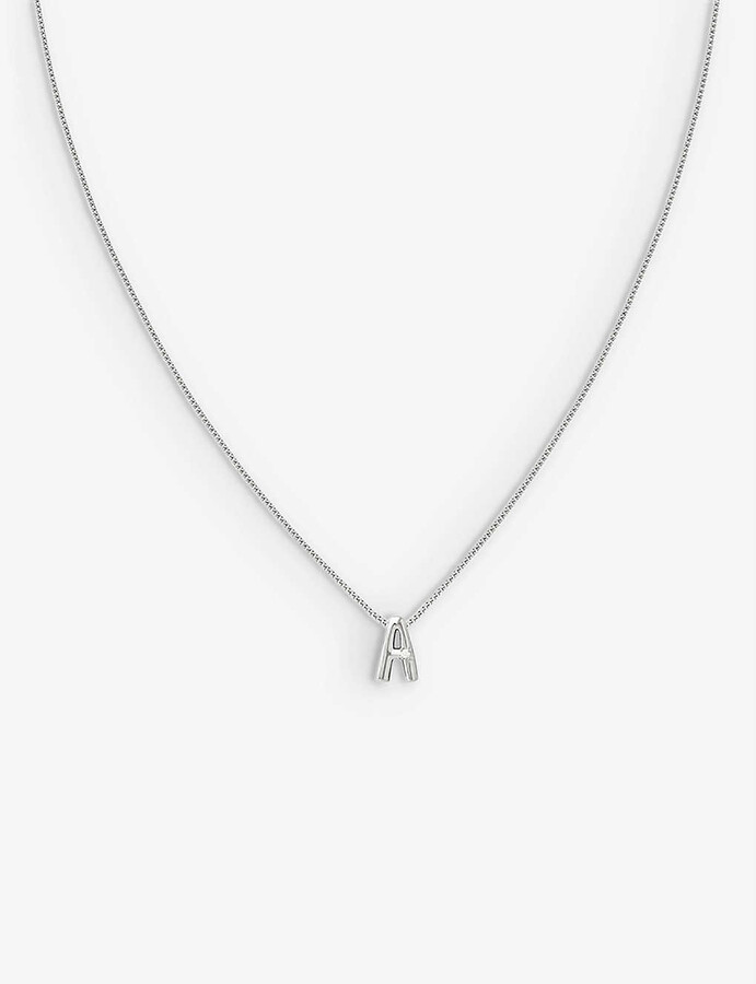 ASTRID & MIYU Initial A rhodium-plated recycled sterling-silver and ...