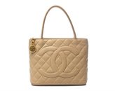 Thumbnail for your product : Chanel Pre-Owned Beige Caviar Medallion Tote Bag