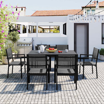 Dakota Fields High-quality Steel Outdoor Table and Chair Set Suitable for Patio Balcony Backyard