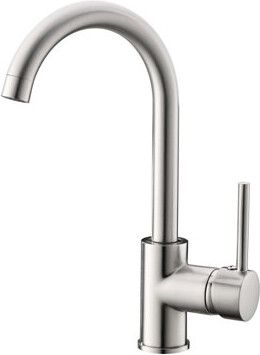 Ebern Designs Commercial Stainless Steel Sink Faucet - Single Hole, Brushed Nickel, Long-Term Performance Nickel Handle Steel, For Modern Kitchen Sinks, And Stylish