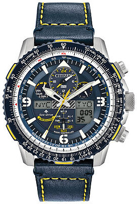 Citizen Promaster Skyhawk A-T Mens Blue Leather Strap Watch Jy8078-01l