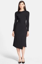 Thumbnail for your product : Lafayette 148 New York Drape Neck Faux Wrap Wool Dress