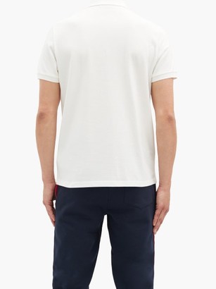 Moncler Logo-applique Cotton-pique Polo Shirt - White