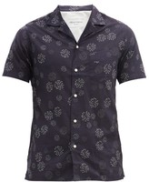 Thumbnail for your product : Officine Generale Dario Short-sleeved Dot-print Cotton Shirt - Navy Multi