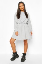 Thumbnail for your product : boohoo Elasticated Waist Smock Sweatshirt Dress