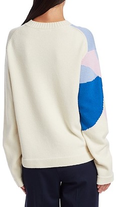 St. John Abstract Floral Intarsia Knit Wool & Cashmere Sweater