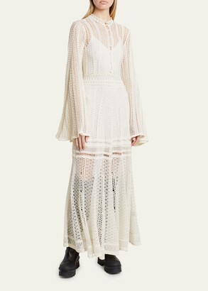 Chloé Cashmere Blend Lace Knit Maxi Dress
