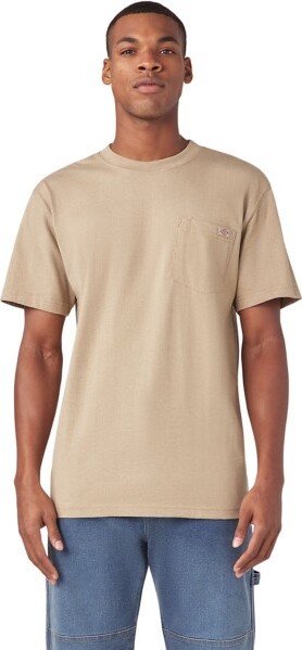 Men's Dickies Mens Heavyweight Pocket T-Shirt Large Desert Sand Heather