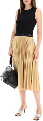 Givenchy TWO-TONE PLEATED DRESS 38 Black,Beige