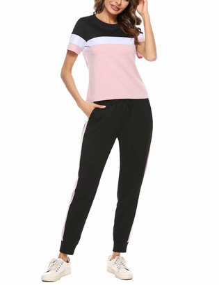 Irevial Women Tracksuit Set Jogging Suit Pjs Pajama Sportwear Loungewear 2 Piece Sweatsuit Top & Bottom 