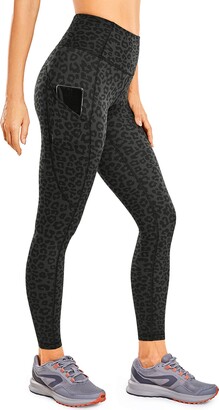 CRZ YOGA Women's Matte Brushed Light Fleece Yoga Pants High Waist Warm  Sports Gym Leggings with Pockets - 25 inches Leopard Printed 1 12 -  ShopStyle Activewear Trousers