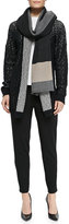 Thumbnail for your product : Eileen Fisher Merino Jersey Colorblock Scarf, Charcoal/Ash