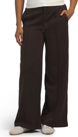 TJMAXX Softlite Fleece Timeless Pintuck Wide Leg Pants, Spandex/Modal/Polyester