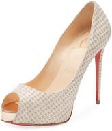 Thumbnail for your product : Christian Louboutin New Very Prive Lurex Platform Red Sole Pump