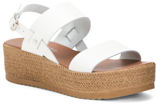Womens White Wedge-Heeled bio Wedge Sandals Made in Italy
