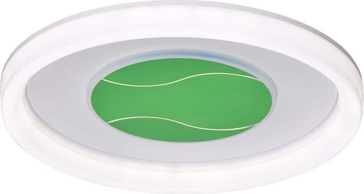 Greenville Signature 19 in. 95-Watt Modern Tennis Ball Pattern Integrated LED Flush Mount with White Acrylic Shade