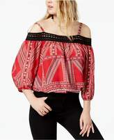 Thumbnail for your product : BCX Juniors' Printed Cold-Shoulder Top