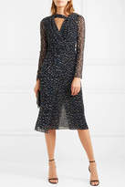 Thumbnail for your product : Jason Wu Collection - Cutout Floral-print Plissé-georgette Dress - Black