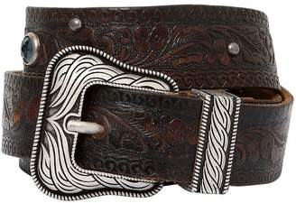 American Vintage Htc Los Angeles Leather Belt W/studs