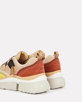 Thumbnail for your product : Chloé Sonnie Leather Low-Top Sneakers