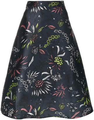 Markus Lupfer embroidered flared skirt