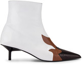 Thumbnail for your product : Marques Almeida Marques ' Almeida Pointy Kitten Heel Flame Boot in White, Brown & Black | FWRD