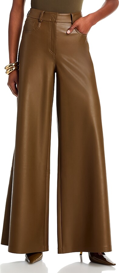 Norma Kamali Elephant Faux Leather Pants