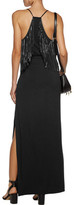 Thumbnail for your product : Haute Hippie So Lets Go Dancing Fringe-Trimmed Stretch-Knit Maxi Dress