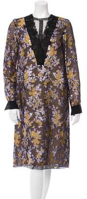 Lanvin Lace Inset Brocade Dress