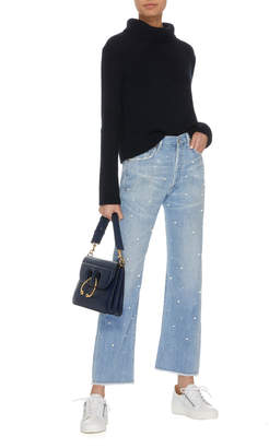 Citizens of Humanity Parker Pearl-Embellished Straight-Leg Jeans