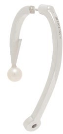 Alan Crocetti Pearl-embellished Rhodium-plated Single Earring - Silver